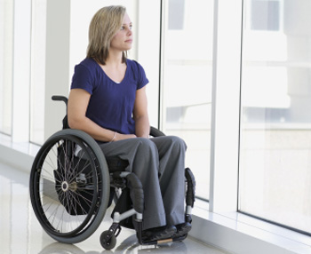 Woman in wheelchair
